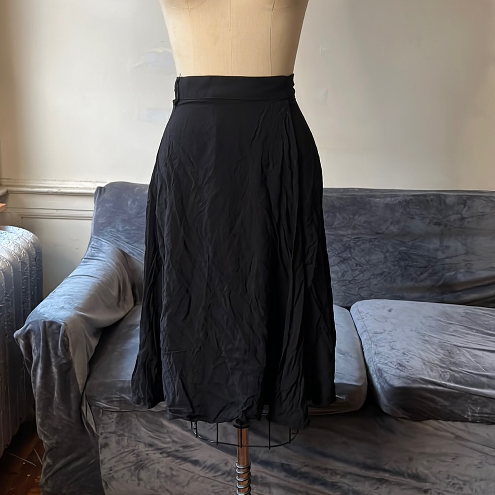 black American Apparel knee-length wrap skirt
